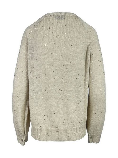 cardigan donna con paillettes sabbia A rovescio | 2615/15059